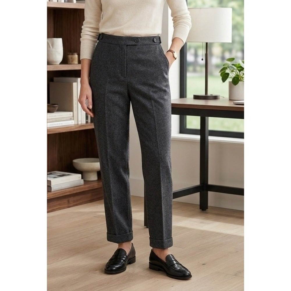 Harve Benard Wool Blend High Rise Trousers Pants Women's 10 Gray‎ Office Career